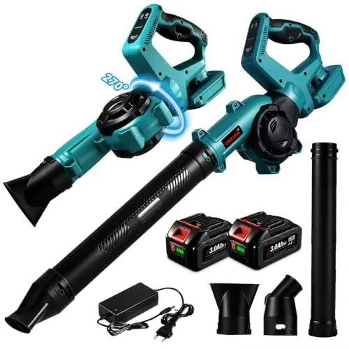 ONEVAN Soplador de Hojas a Batería, 270° Orientable, Soplador Inalámbrico