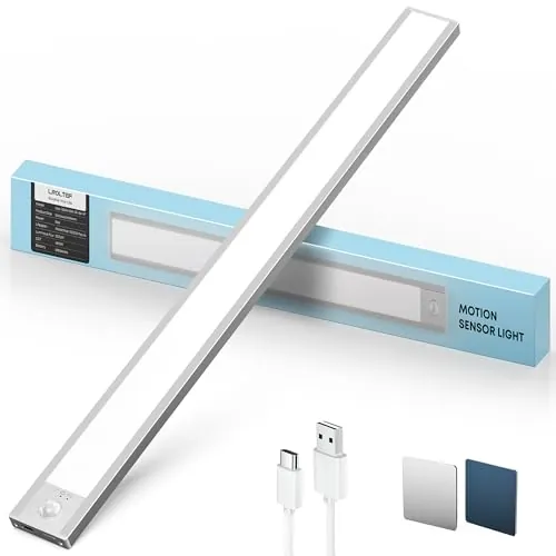 LROLTEF Luz Led Armario Cocina con Sensor de Movimiento Interior 6500K 60CM