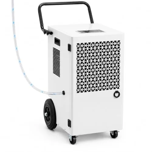 Megonia Deshumidificador Eléctrico Grande Industrial 120L/Día: Deshumificadores de Humedad con Bomba Compresor y Manguera de Drenaje 300m²/600m³ Cubierta Portátil Temporizador 24H Secado de Lavandería