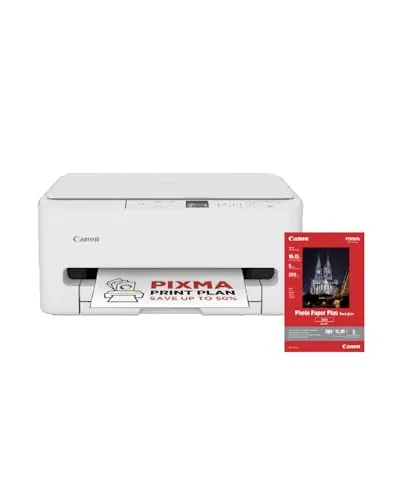 Canon PIXMA TS6550I - Impresora Todo en Uno con Conectividad Wi-Fi y Pantalla OLED de 1,42 PIXMA Print Plan - Incluye Papel Fotográfico A4 SG-201, 5 Hojas