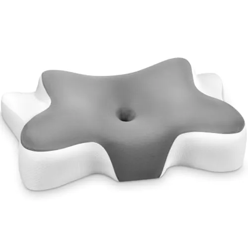 Somirra Almohada Cervical en 2 Alturas, Almohada Viscoelastica, Gris Oscuro