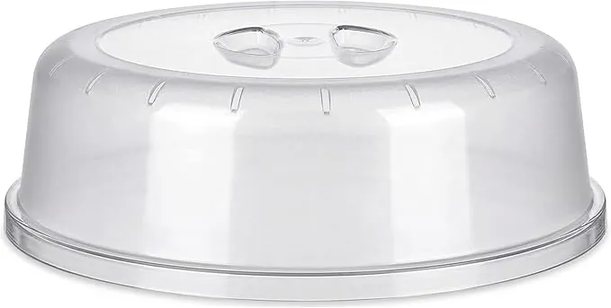 PARENCE.- Campana universal de horno microondas/tapa de alimentos, prevención de astillas, olor, cocción uniforme - 24 cm, transparente