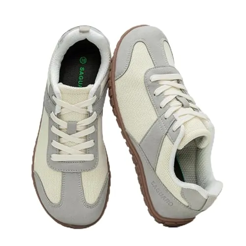 SAGUARO Zapatillas Barefoot Mujer Zapatos Minimalistas Transpirables y Ligeros Calzado Casual Verano para Uso Diario Gimnasio y Fitness, Gris Claro 39 EU