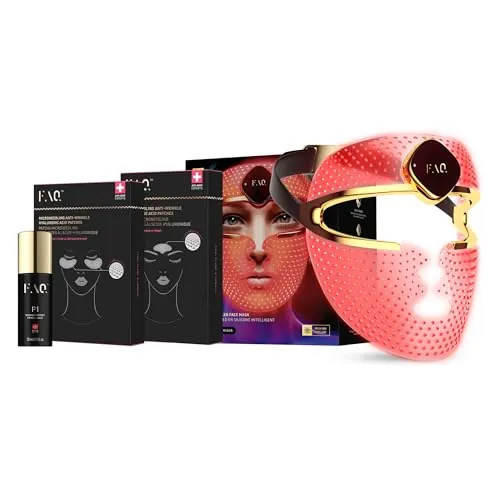 FAQ 202 mascarilla LED + sérum de luz roja + pack de parches de microagujas
