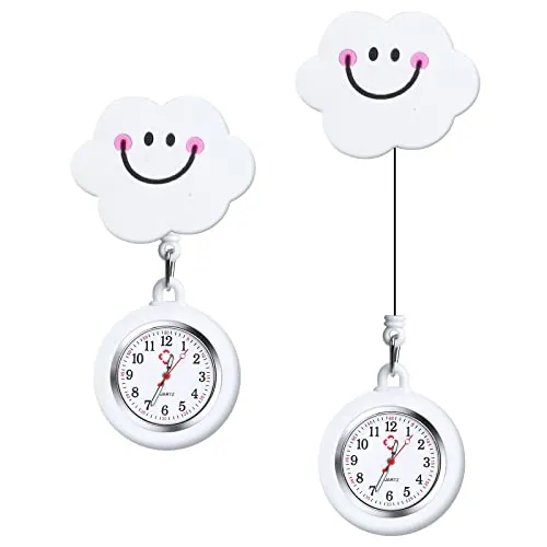 Vicloon Reloj de Enfermero, 2 Unidades de Reloj Bolsillo para Enfermeras Silicona, Enfermeras Fob Medical Watch con Punteros y Clips iluminados, Relojes Bolsillo para Médicos y Enfermera