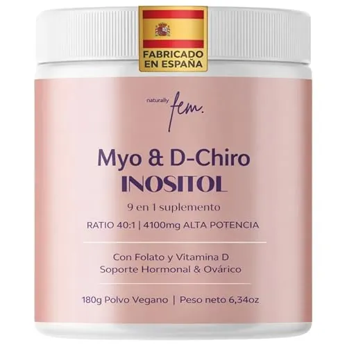 QSTA Inositol FEM Myo & D-Chiro 4100mg Polvo para PCOS, Balance Femenino & Equilibrio Hormonal, Suplemento 9-en-1 Inositol, Folato 5-MTHF, Cromo, Zinc, B6, B12, D3, Selenio & Manganeso, 100% Vegano
