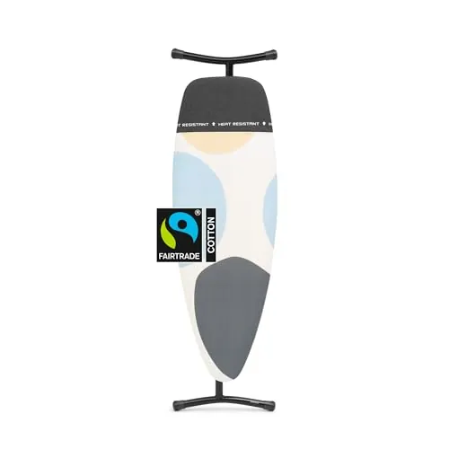 Brabantia - Mesa de Planchar D - para Plancha y Generador de Vapor - Universal Ajustable - No se Desliza y No Araña - área de Apoyo Resistente - Plegable - Spring Bubbles - 135x45 cm