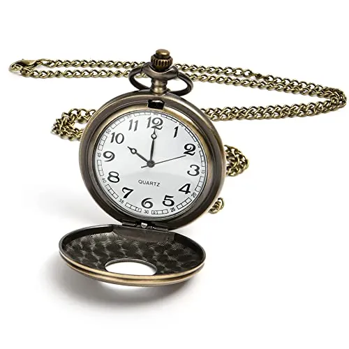 Vicloon Reloj de Bolsillo Vintage Con Cadena - Regalo Antiguo para Cumpleaños, Aniversario, Navidad, Día del Padre