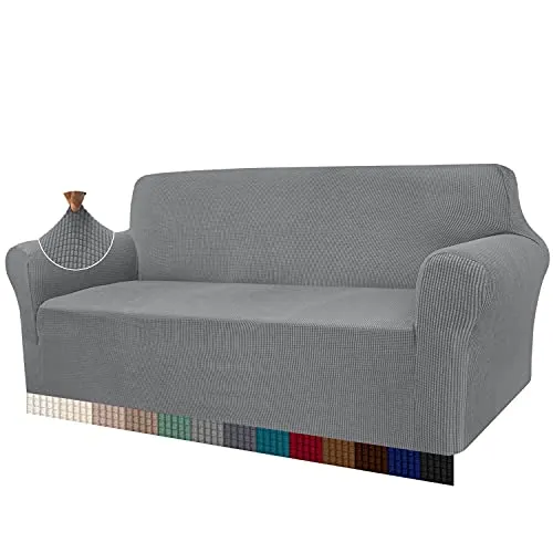 Granbest - Funda de sofá de Alta Elasticidad, diseño Moderno, Jacquard, para el salón, para Perros y Mascotas (4 plazas, Gris Claro)