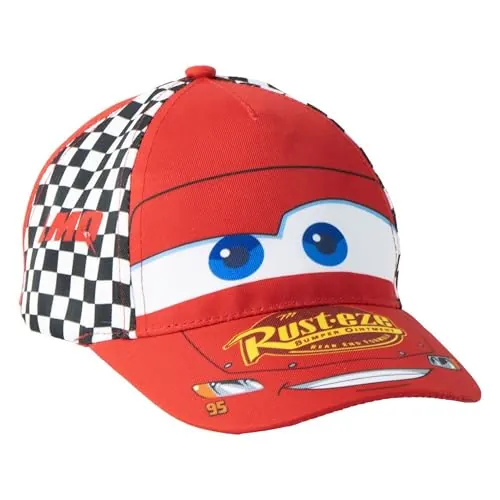 Gorra Visera Curva Cars Niños con Visera - Gorra Infantil Cars Cómoda, Transpirable y Ligera, Gorra Verano Ajustable, Protección Solar Playa, Piscina y Excursiones