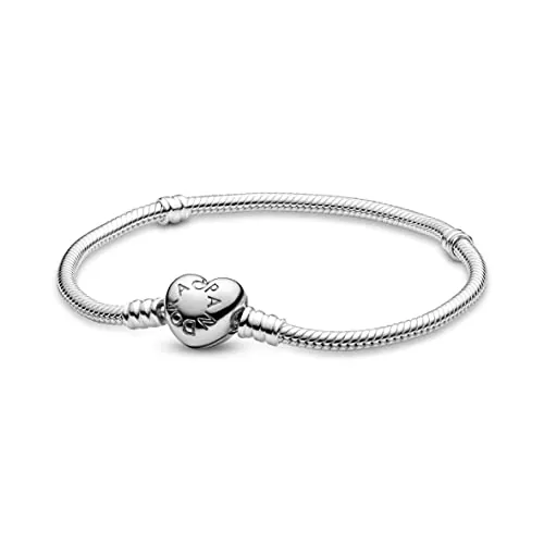 Pandora Icons Pulsera de plata con cierre en forma de corazón, 19