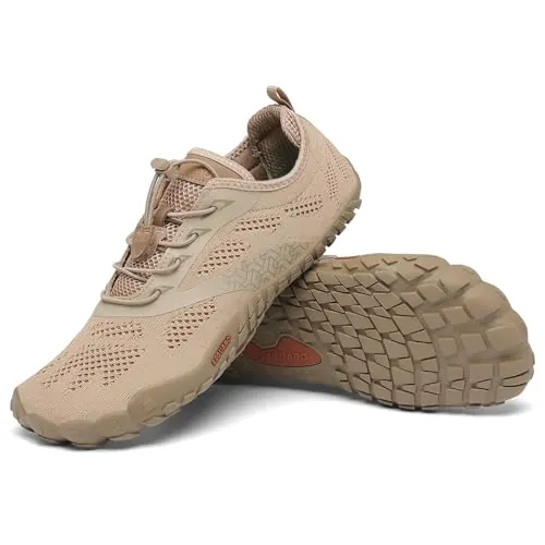 SAGUARO Barefoot Zapatillas de Trail Hombre Mujer Zapatos de Deporte Transpirable Antideslizante Calzado Minimalistas Marrón 40 EU