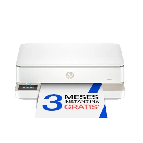 HP Envy 6120e 714L8B, Impresora multifunción de inyección de Tinta A4 a Color, Conexión Wi-Fi, Impresión a Doble Cara automática, hasta 10 ppm, 3 Meses de impresión Instant Ink, Blanca