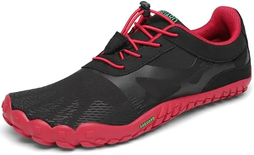 SAGUARO Hombre Mujer Minimalistas Zapatillas de Trail Running Ligeras y Respirable Zapatos Descalzos Gym Playa Calzado de Deportes Acuaticos para Correr Senderismo, Rubi Rojo 42 EU