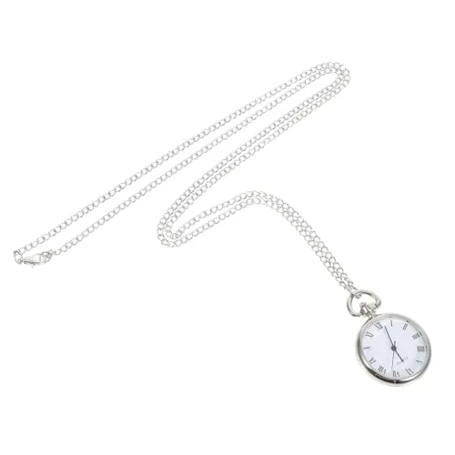 ORFOFE Reloj de Bolsillo con Cadena - Esfera Romana Vintage Sin Tapa - Joyería de Regalo para Aniversario, Cumpleaños, Día del Padre