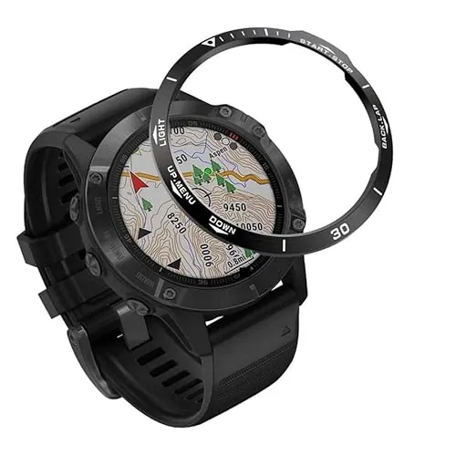 FNDWJ Anillo de protección antiarañazos cubierta de metal para Garmin Fenix 6/Fenix 6 Pro Watch Dial Bisel Ring Styling Case (Color : A Negro Blanco)
