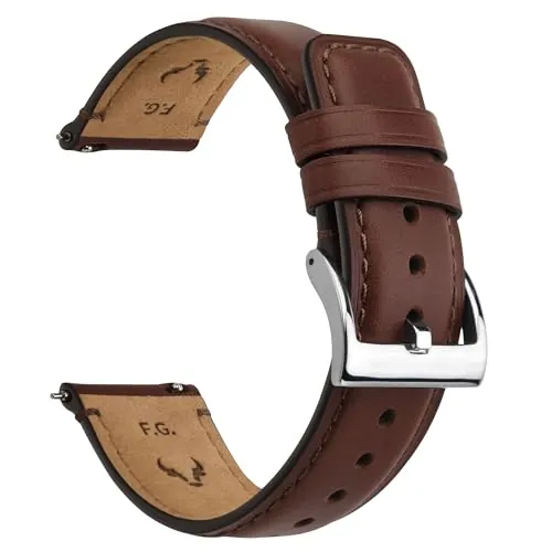 Fullmosa Correa de Reloj 22mm 20mm 18mm, Correa de Cuero de Liberación Rápida, Correa de Repuesto para Hombres/Mujeres, Correa de reloj para Samsung Galaxy Watch/Huawei Smart Watch/Fossil Watch