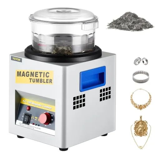 VEVOR Pulidora Magnética para Joyas KT-185 3 kg 2000 RPM Vaso Giratorio