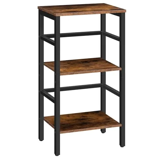HOOBRO Estantería de Escalera, Estantería para Discos, Librería de 3 Estantes, Estantería para Plantas, Ahorro de Espacio, Estructura Metálica, Sala de Estar, Dormitorio EBF80CJ01G1