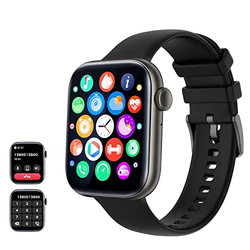 AMZSA Smartwatch Haga y reciba Llamadas, Actividad Fitness Reloj Inteligente Hombre Mujer con Podómetro Reloj de Impermeable IP68,con 120 Deportes Modos de Reloj de Compatible para Android iOS