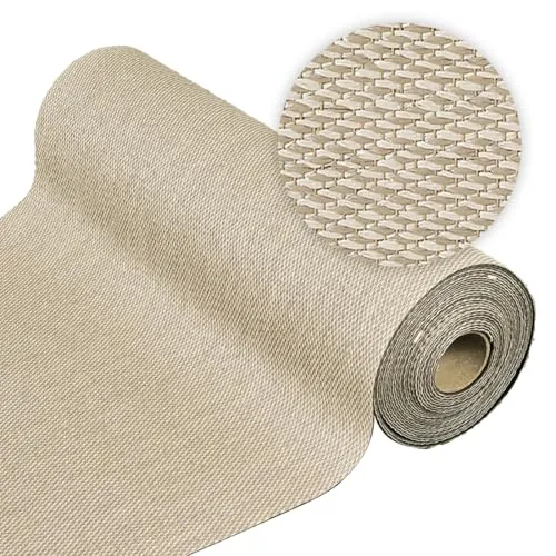STORESDECO Alfombra vinílica de Tejido Trenzado Premium de Alta Gama. Lavable Antideslizante y extraplana. Materiales Resistentes de máxima Calidad Color Beige 80 x 400 cm
