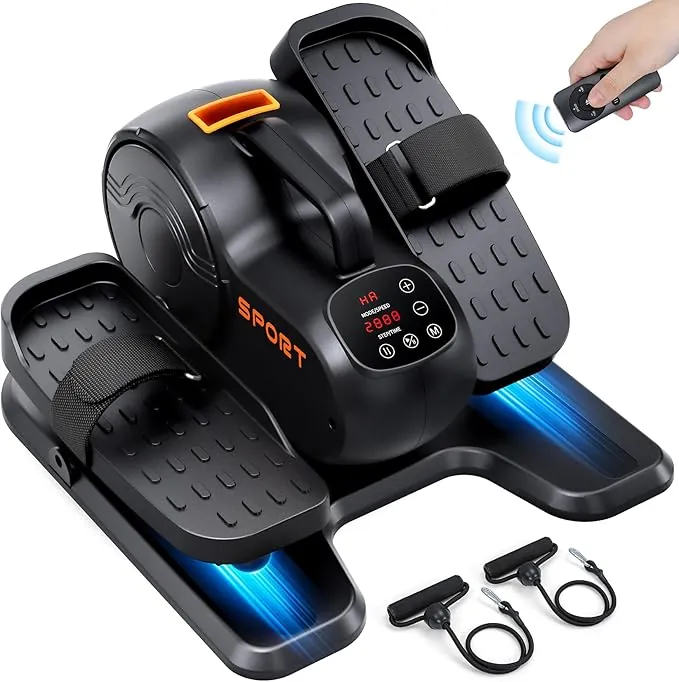Dripex Mini Eliptica Electrica 3 en 1, Pedaleador Electrico Portátil Ultrasilenciosa, Ejercitador de Piernas Personas Mayores y Adultos, Elipticas Fitness Casa con Monitor LCD y Control Remoto