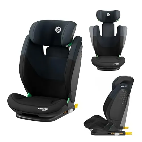 Maxi-Cosi RodiFix S i-Size, Silla Coche Niño, 100-150 cm, 3,5-12 Años, 3 Posiciones, Alto/Ancho Ajustables, Protección Frente a Impactos Laterales G-CELL, AirProtect, Tonal Black