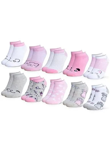 Occulto calcetines tobilleros motivo para niño y niña 10 pares (modelo: Motivo) Gato 27-30