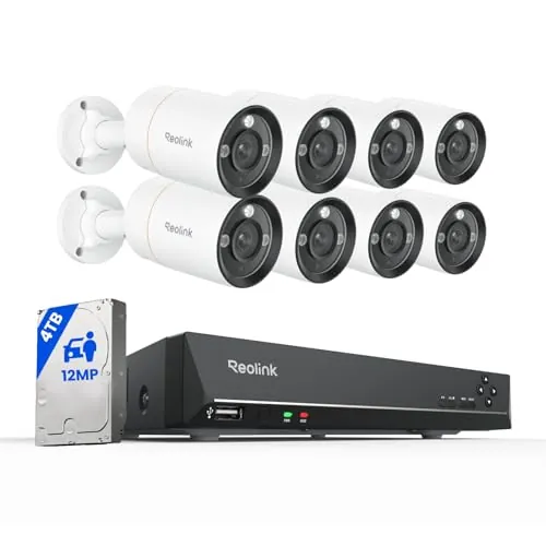 Reolink 12MP Kit Cámaras de Vigilancia PoE, 16CH NVR, RLK16-1200B8-A