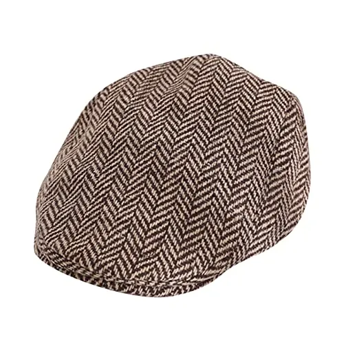 Regalo para Niños Gorra de Estilo Vasco a la Moda Cómoda Estilo Vintage Tendencia Gorra para Juego de Roles Gorra de Estilo Vasco para Niños Sombrero de Sol para Niño, café, talla única