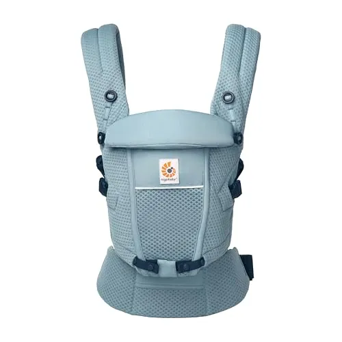 Ergobaby Mochila portabebé Adapt para recién nacidos desde el nacimiento, portabebé ergonómico de malla SoftFlex de 3 posiciones para transportar en el abdomen y en la espalda, Slate Blue