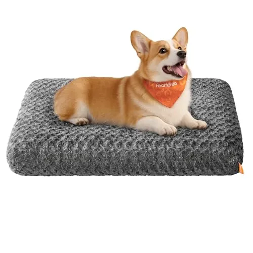 FEANDREA Cama para Perros, L, Felpa, 95 x 60 cm, Lavable, Antideslizante