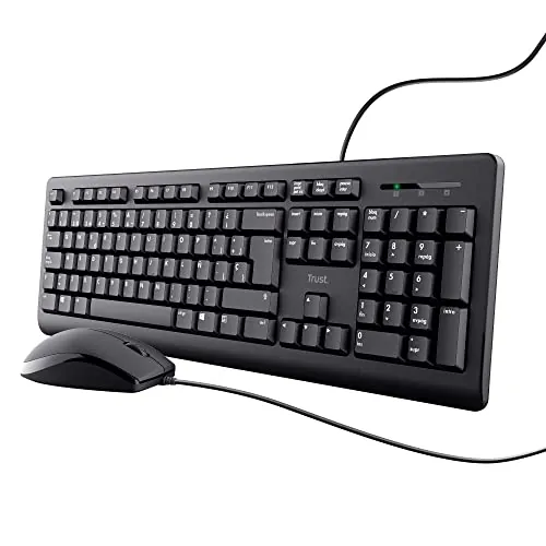 Trust Taro Pack Teclado y Ratón con Cable QWERTY Español, Negro