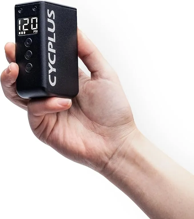 Mini Bomba Tiny CYCPLUS, hasta 120 PSI, Recargable e Inalámbrica, Auto Stop, Válvulas Presta y Schrader para E-Bike, MTB, Ciudad y Carretera - AS2 Pro MAX (Actualización 2025)