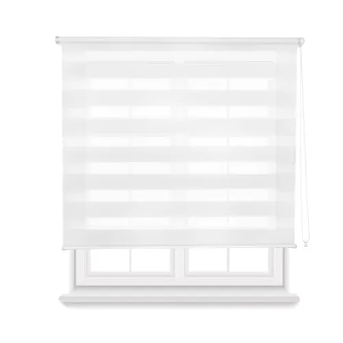 HOME MERCURY - Estor Enrollable de Doble Tejido (160 X 180 CM, Blanco)