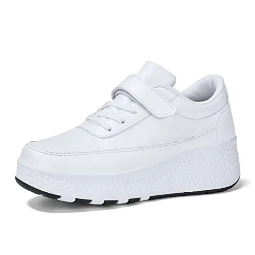 HUSKSWARE Patines de Ruedas para niños, con 4 Ruedas, Ajustables, para jóvenes, con Ruedas, Color Negro y Blanco, Talla 32-39 EU, 2218 Blanco 2 Ruedas Sin Luces, 30 EU