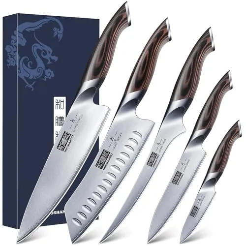 HOSHANHO Juego de Cuchillos de Cocina 5 piezas, Juego de Cuchillos Japones