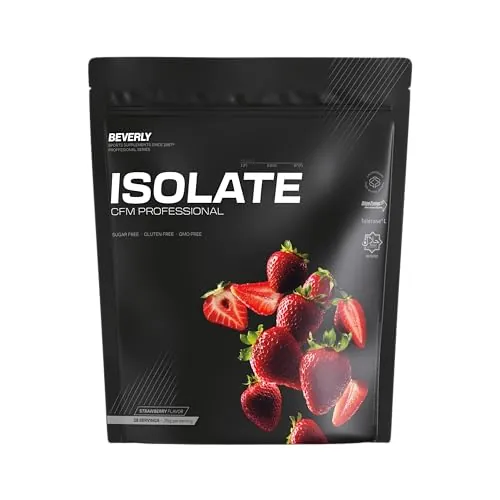 Beverly ISOLATE CFM – Proteína Aislada de Suero Premium (Whey Isolate) | 30 g Proteína | Baja en Lactosa y Sin Azúcares Añadidos | 29 Servicios | Desarrollo Muscular (1 Kg, Fresa)