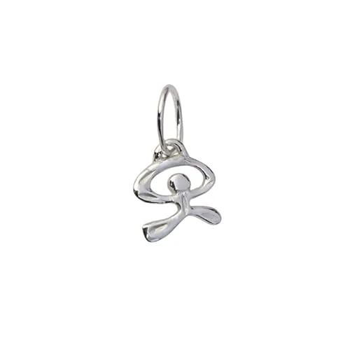 Minoplata Colgante Indalo Pequeño de Plata de Ley 925, Diseño Unisex, Amuleto de Almería, 8mm x 7mm, para Cadenas hasta 3mm