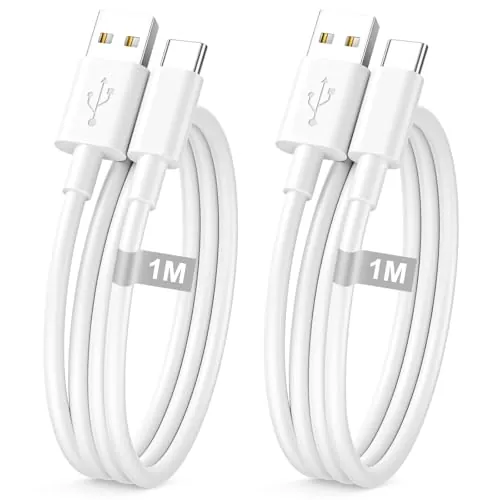 Carplay Cable USB C Carga Rapida para iPhone 17 16 15 Coche, 2Pack 1M Cable USB a USB C para Apple Carplay y Android Auto, cable USB Tipo C Carga Rapida para iPhone 15 16 17 Pro Max/Plus/16e, iPad Air
