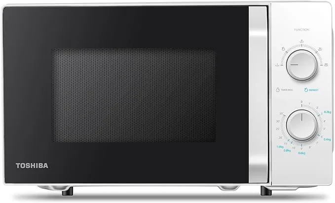 Toshiba MW2-MM20P(WH) Forno micro-ondas padrão, 20 litros, 700 W, 5 níveis de potência com prática função de descongelação, sin parrilla, iluminação LED interior, branco