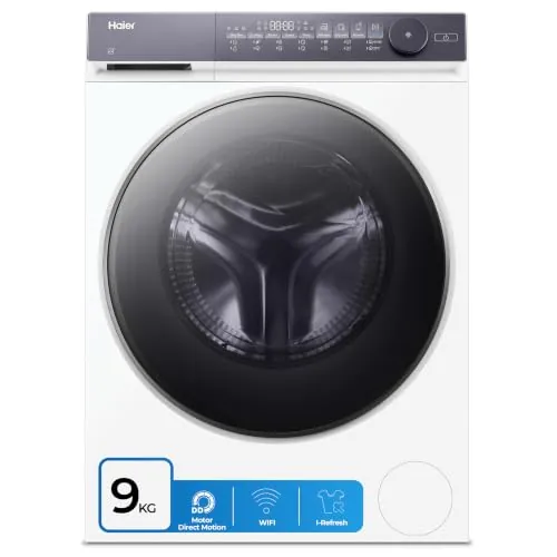 Haier X 7 HWD90-B14367U-S Lavadora Secadora, Capacidad 9KG + 6KG, Motor Direct Motion, Tecnología ABT, Función vapor, Refresh, Inicio diferido, Detector Kg, 60cm ancho, 1400 RPM, 14 programas, Blanco