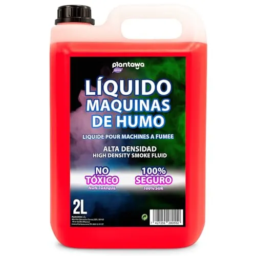 Plantawa Líquido Maquina de Humo Natural 2 litros | Líquido Máquina Humo Alta Densidad y Larga Duración, Seguro para Respiración, Sin Quimicos Peligrosos, Cruelty Free, Discotecas, Fiestas, Eventos