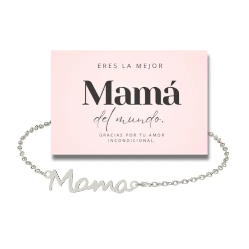 JO LACROIX Pulsera plata color regalo para mamá, regalos originales para madre, cumpleaños para mujer