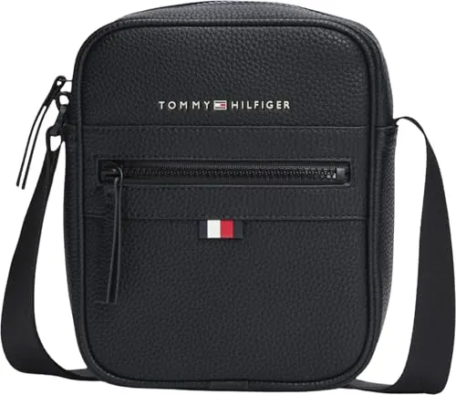 Tommy Hilfiger Bolso bandolera Hombre Essential PU Mini Reporter pequeño, Negro (Black), Talla Única