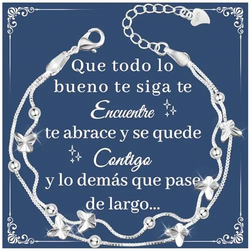 YELUWA Regalos Originales para Mujer, Mariposas Pulsera Regalo Dia de la Madre Pulsera Plata Mujer Amistad Originales Regalo Cumpleaños para Mamá e Hija Amiga Hermanas Sobrina Tía Regalos San Valentin