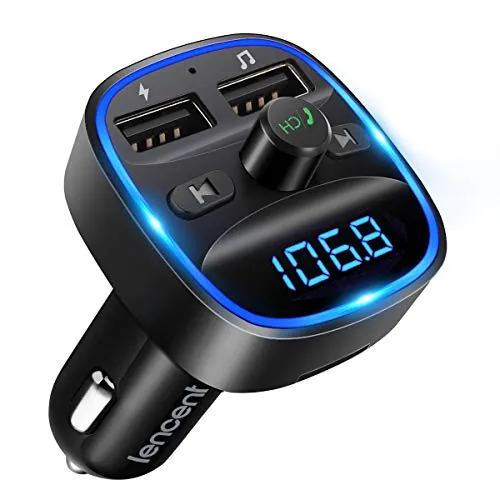 LENCENT Transmisor FM Bluetooth para Coche, Manos Libres Inalámbrico