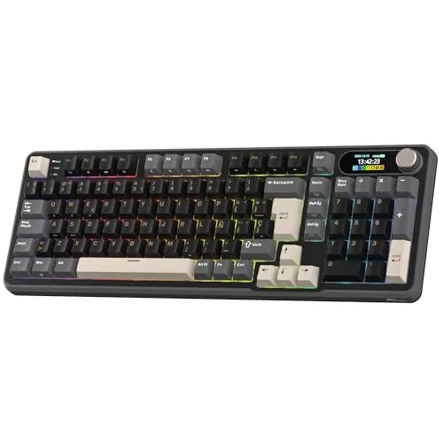 RK ROYAL KLUDGE S98ES Teclado mecánico inalámbrico Pantalla, Español