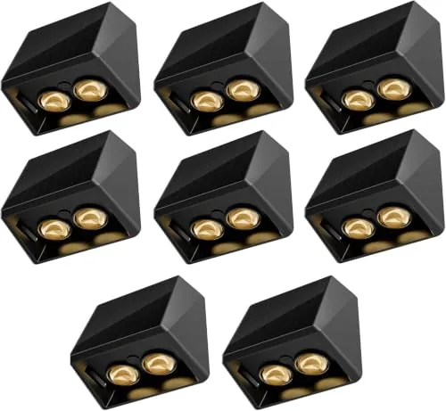 Quntis Aplique Solar Exterior Pared 8 Piezas Blanco Cálido y Rgb 13 Modos