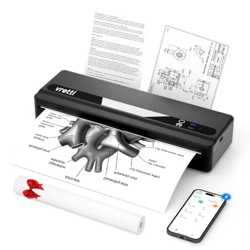 vretti Impresora Portatil a4, Bluetooth Impresoras Termica para Casa